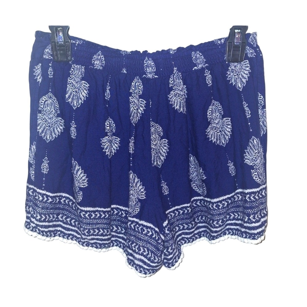 Red Camel Flutter Shorts Women's Size Medium Navy White Pull-on Elastic Pool‎